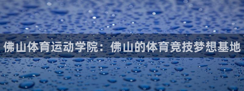 尊龙官方正版app娱乐首页网站大全：佛山体育运动学院：佛山的